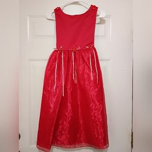 My Cotton Candy Red Formal Holiday Christmas Girl's Dress Size 12